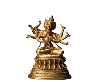 A  B ronze  G ilt Guanyin  S tatue, Ming Dynasty, China