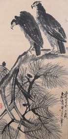 A Painting of Eagle Vertical Axis, Qi Baishi's mark, China