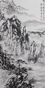 A Landscape Painting Vertical Axis,Dong Shouping's Mark, China