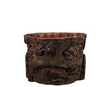 Qianlong Qinan Agarwood Dragon Pattern Scroll Jar, Qing Dynasty, China