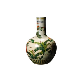 A Kangxi  Multicolored Celestial Sphere Bottle , Qing Dynasty, China