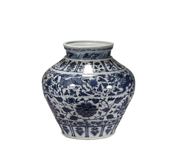 A  Yuan Blue and White Large Jar, Yuan Dynasty, China
