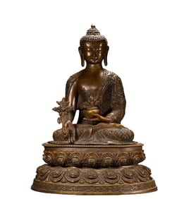 A  Copper  Buddha  S tatue, Qing Dynasty, China