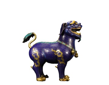 A Qianlong Cloisonne  Auspicious  Lion, Qing Dynasty, China