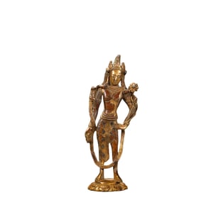 8th C entury  B ronze  Gilt  Guanyin  S tatue, China