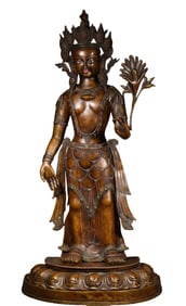 A  Copper  Buddha  S tatue, 9th century, China