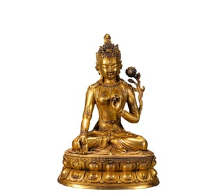 A B ronze  G ilt Buddha  S tatue, Qing Dynasty, China