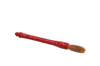 A Carved D ragon  Pattern   L acquer ware Writing   B rush, Qing Dynasty, China