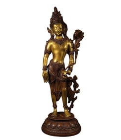 A  B ronze  G ilt Bodhisattva  S tatue, Qing Dynasty, China