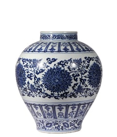 A  B lue and  W hite  Large P ot, Ming Dynasty, China