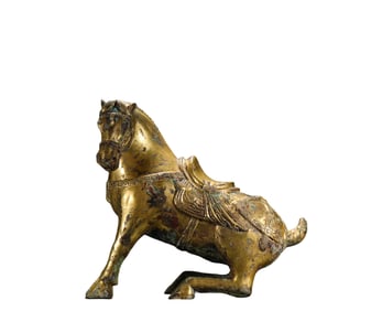 A  B ronze  G ilt  The  Sweat  B lood  Treasure Horse , Han Dynasty, China