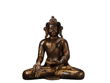 A  B ronze  C lay  G old Buddha  S tatue, Ming Dynasty, China