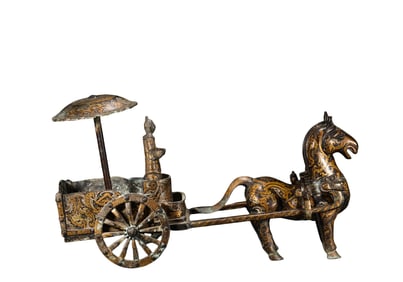 A  S ilver Chariot  Inlaid Gold , Han Dynasty, China
