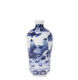 Blue and  W hite  S nuff  B ottle, Qing Dynasty, China