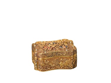 A  Carved Flower   S ilver  G ilt  P owder  B ox, Tang Dynasty, China