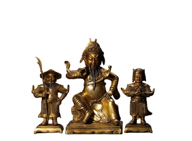 A  B ronze  G ilt Guan Gong  Statue , Qing Dynasty, China