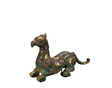 A  Inlaid Gold and Silver Auspicious   B east, Han Dynasty, China