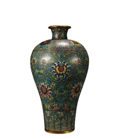 A Qianlong  C loisonne  Appreciation V ase, Qing Dynasty, China