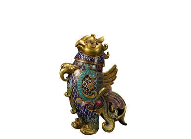 A Qianlong  C loisonne  A uspicious  B ird  Fumigation Furnace , Qing Dynasty, China