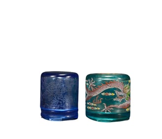 A pair of Qing Dynasty  M aterial  Thumb Ring B oxes