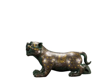 A  Inlaid Gold and Silver Auspicious   B east, Warring States Period, China