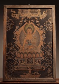 Weaving Tangka, Shakyamuni Buddha statue in Qing Dynasty