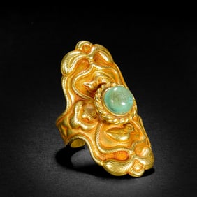Gold inlaid turquoise rings before the Ming Dynasty