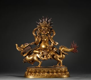 Bronze gilded Buddha statue from the Ming Dynasty