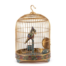 Qing Dynasty cloisonn é birdcage