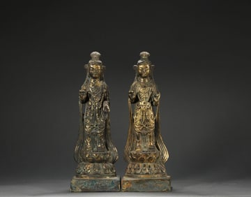 Bronze gilded Buddha statue from the 5th century