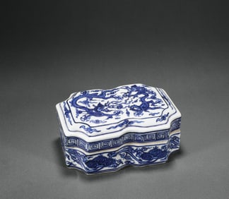 Ming Dynasty Wanli Blue and White Ink Box