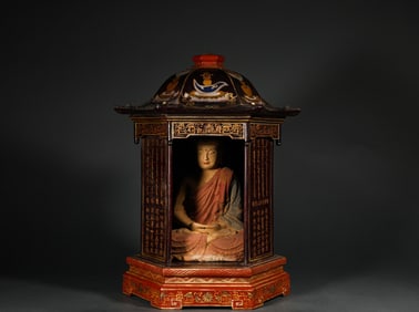 Lacquerware Buddhist niche from the Qing Dynasty
