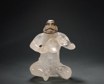 Tang Dynasty crystal Hu people offer treasures as figures