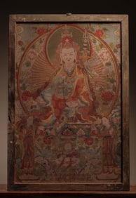 Tibetan brocade weaving in the Qing Dynasty - Lotus Peanut Dashi Tangka