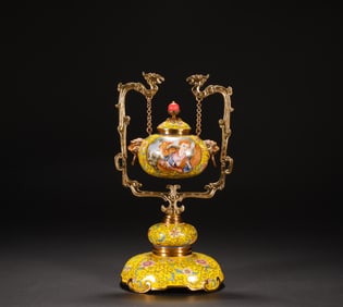 Qing Dynasty enamel incense burner
