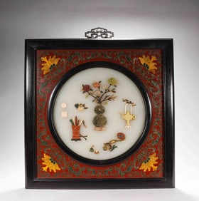 Qing Dynasty inlaid multi treasure hanging screen