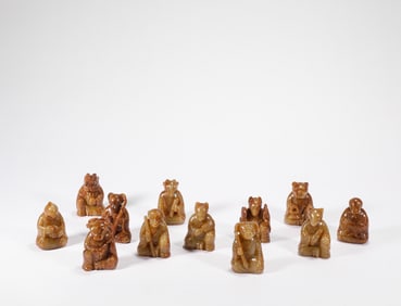 A group of Hotan Jade zodiac signs of the Ming Dynasty