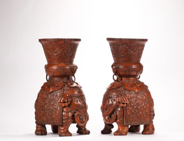 During the Qing Dynasty, there were bamboo carvings and elephant appreciation vessels in Taiping