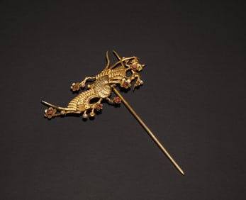 Ming Dynasty Copper Gilded Phoenix Hairpin