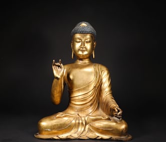 15th century bronze gilded Buddha statue