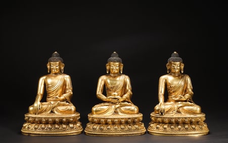 17th century bronze gilded Buddha statue