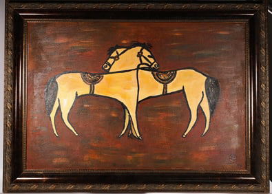 Attributed to Chang Yu Fine Oil Painting