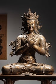 Bronze Gilded Vajra Master of the Qing Dynasty