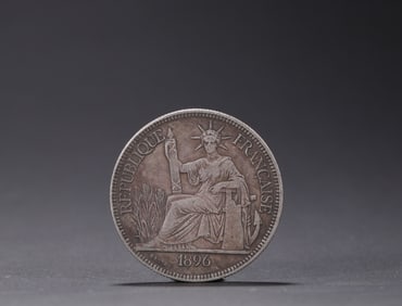 French Indochina Trade silver dollar, 1896 edition