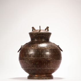 Bronze inlaid with gold and silver inscriptions ritual vessel of the Han dynasty