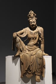A wooden statue of Guanyin from the Ming Dynasty