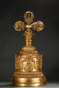 Bronze gilded vajra bells of the Qing Dynasty