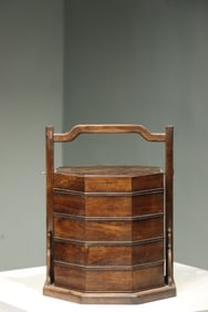 Qing Dynasty Huanghuali octagonal case