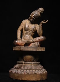 5th-century painted Guanyin on bluestone