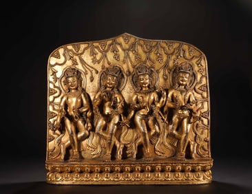 A gilded bronze statue of Dansatie from the Ming Dynasty